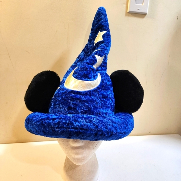 Disney parks Blue Mickey Mouse Sorceder Fantasia Plush hat OS - Picture 1 of 8